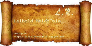 Leibold Melánia névjegykártya